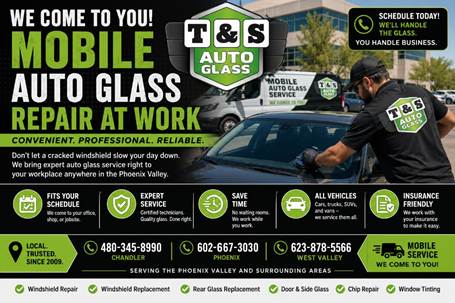 Mobile Auto Glass Repair at Work in Phoenix